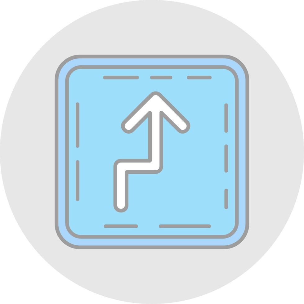 Zigzag Line Filled Light Circle Icon vector