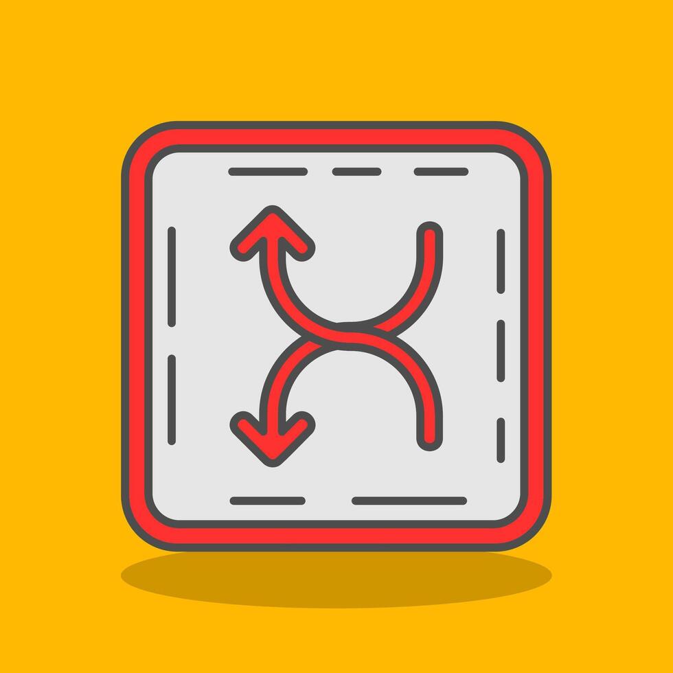 Shuffle Filled Shadow Icon vector