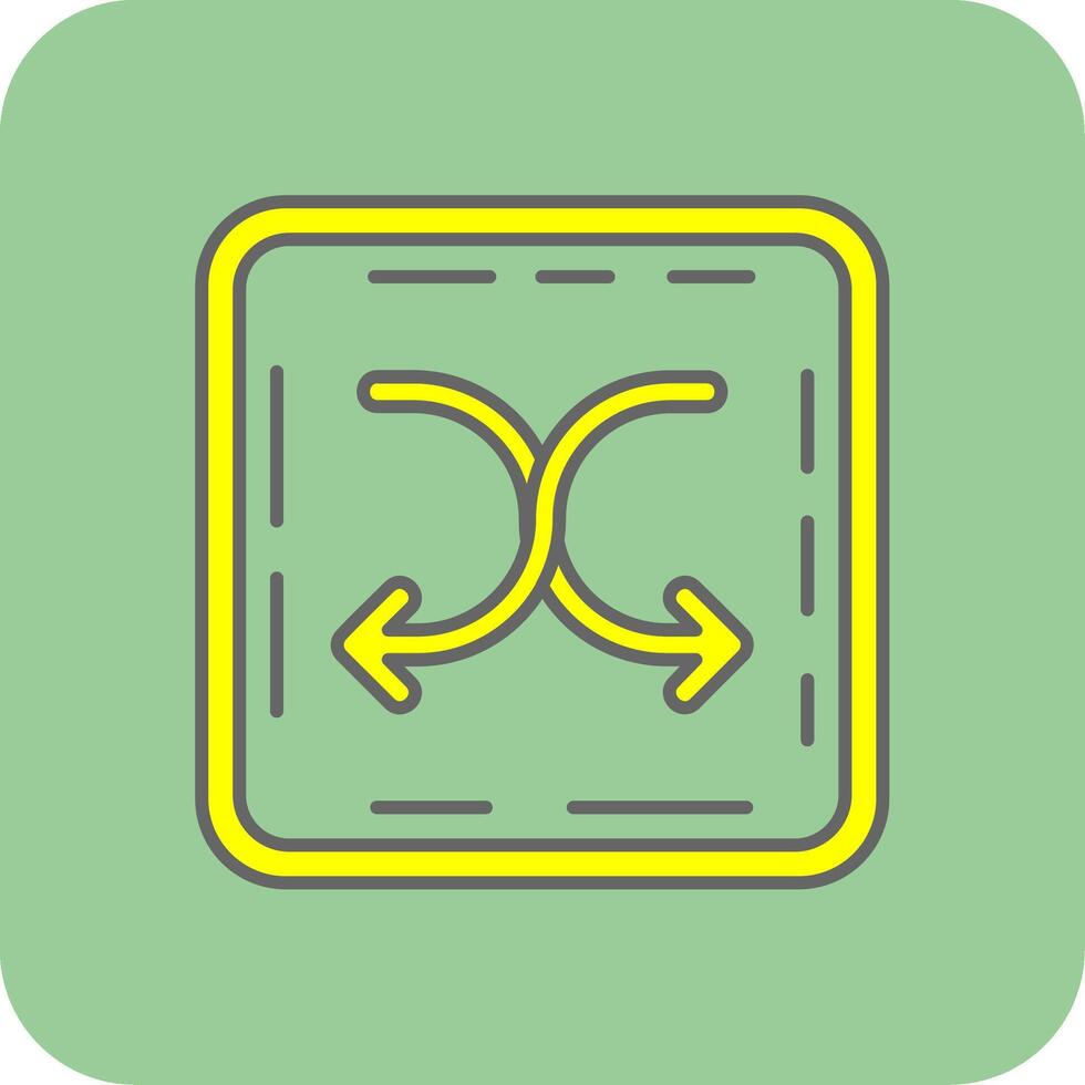Shuffle Filled Yellow Icon vector