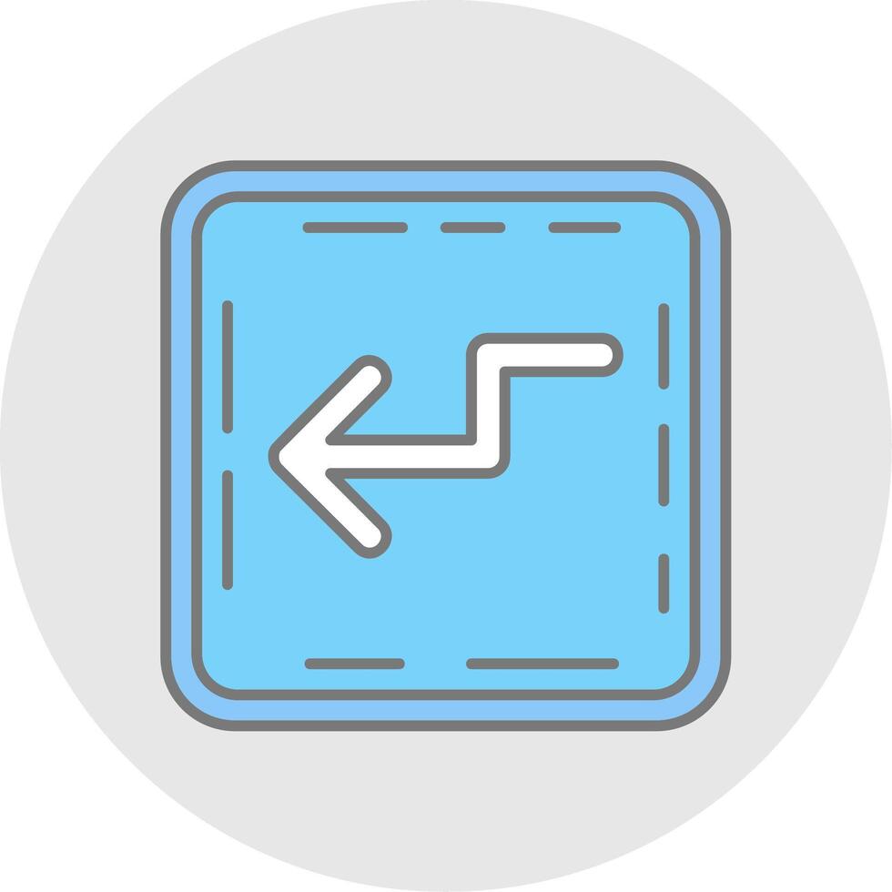 Zigzag Line Filled Light Circle Icon vector