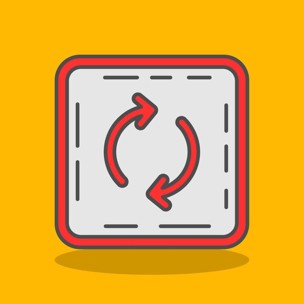 Loop Filled Shadow Icon vector