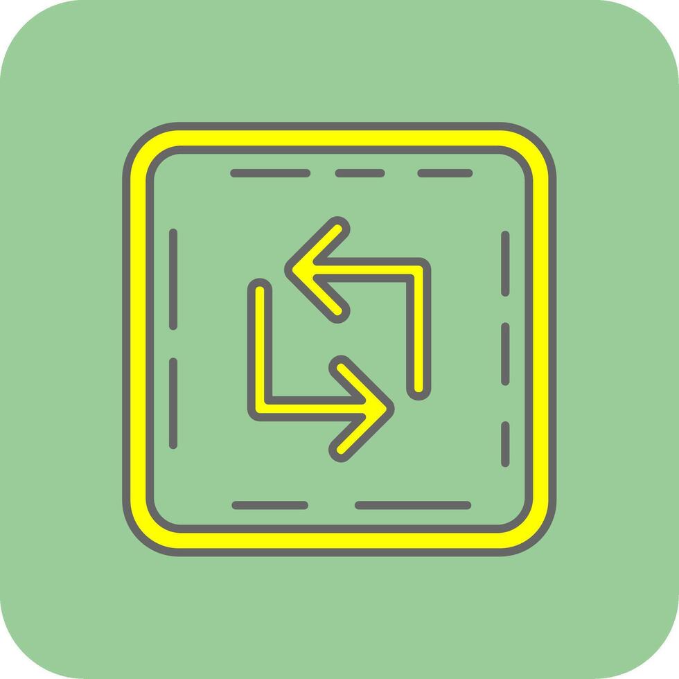 Loop Filled Yellow Icon vector