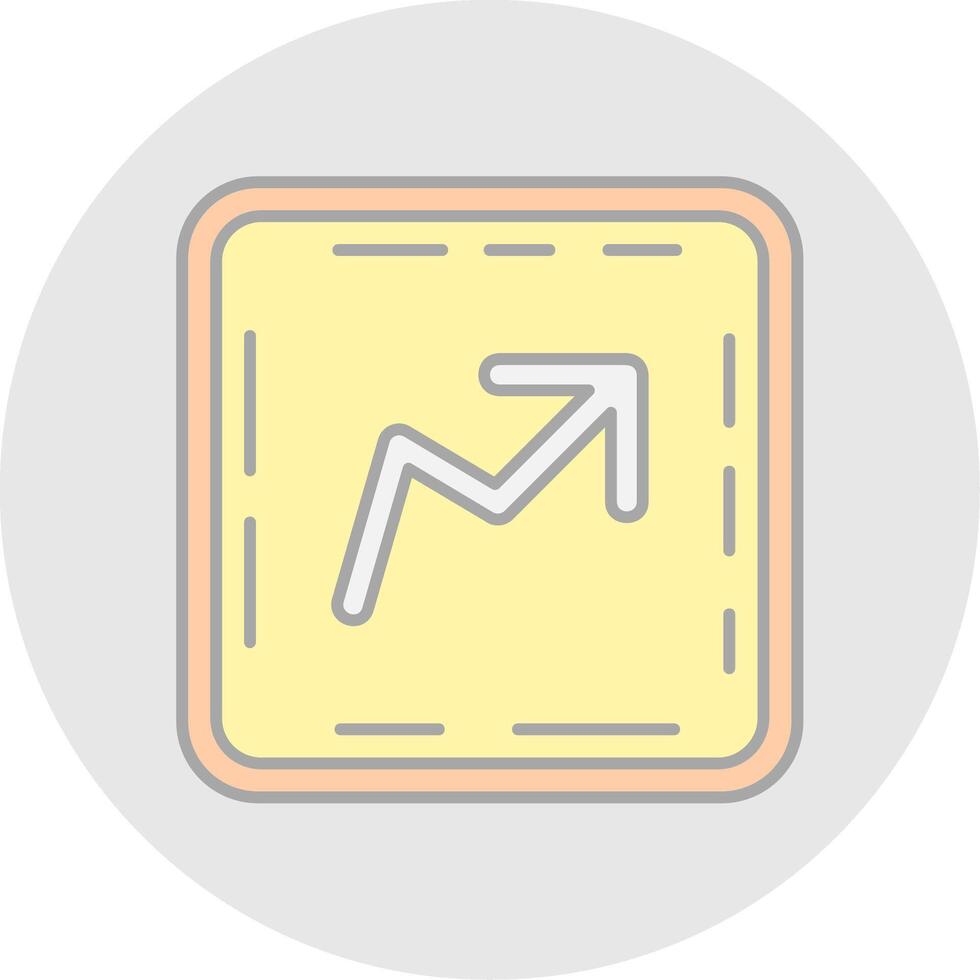 Trend Line Filled Light Circle Icon vector