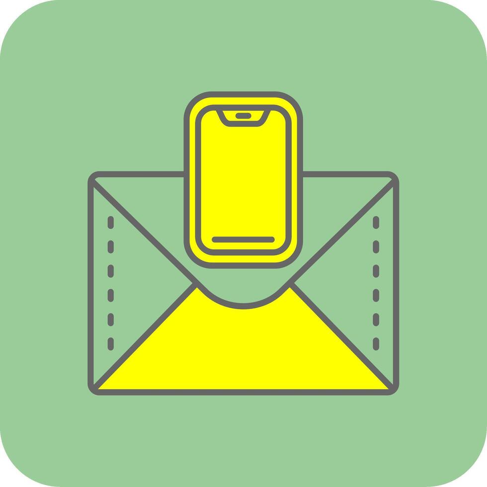 Mobile Filled Yellow Icon vector