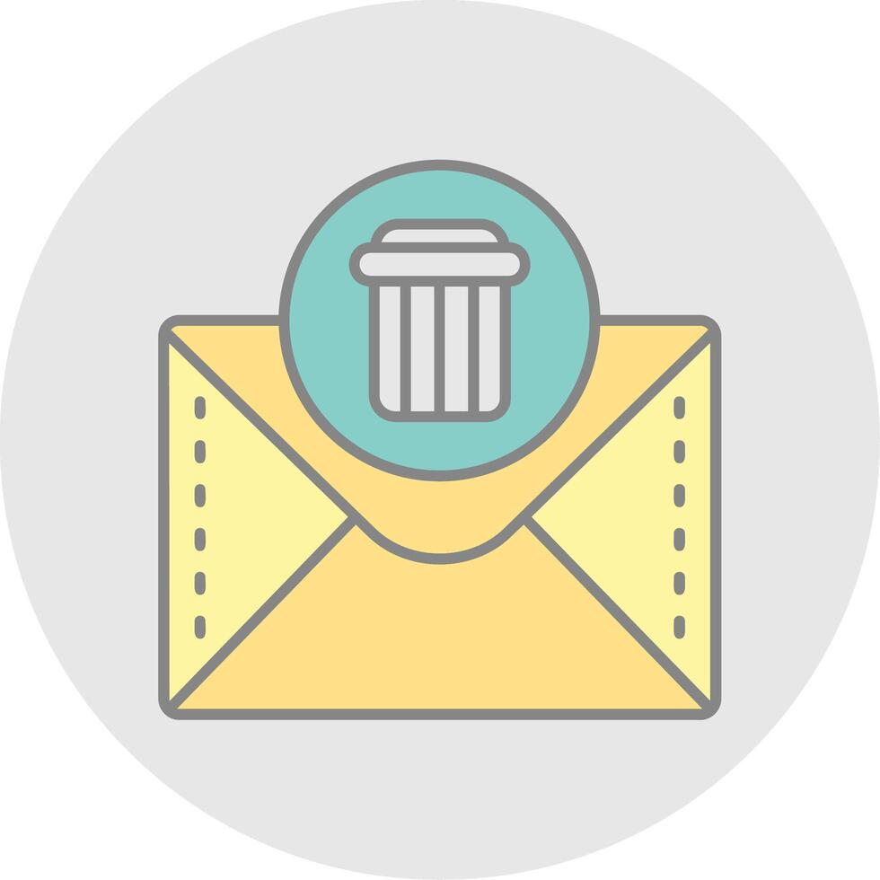Dustbin Line Filled Light Circle Icon vector