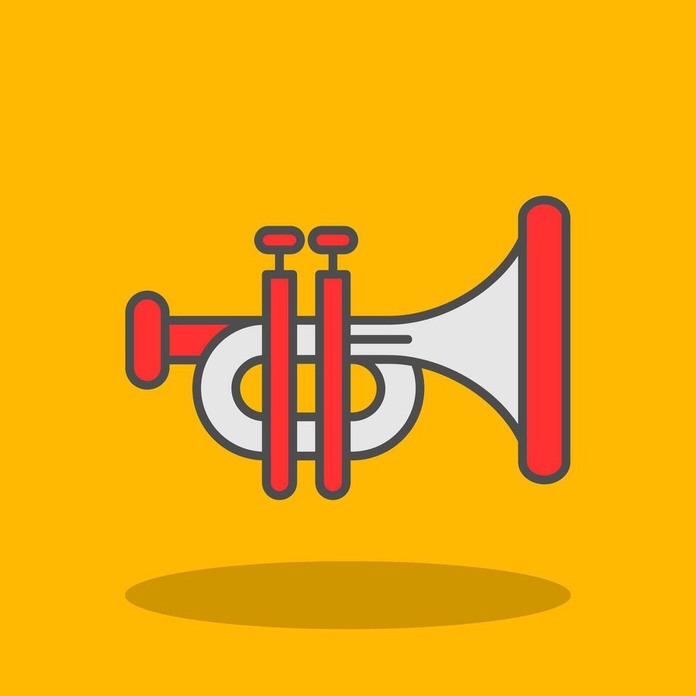 Trumpet Filled Shadow Icon vector
