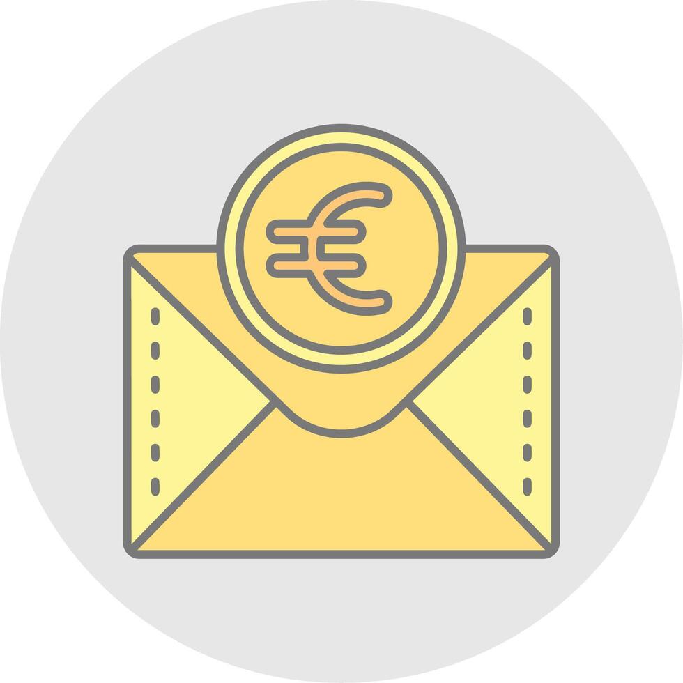 Euro Line Filled Light Circle Icon vector