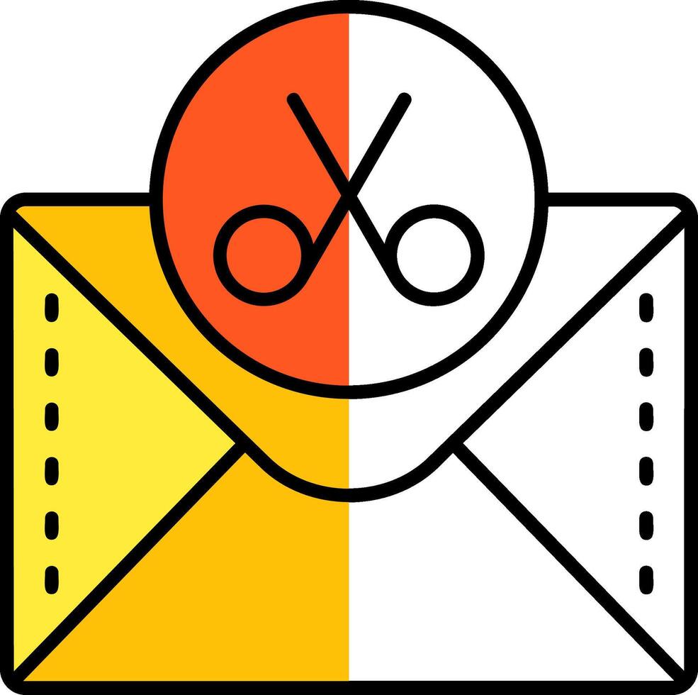 Scissor Filled Half Cut Icon vector