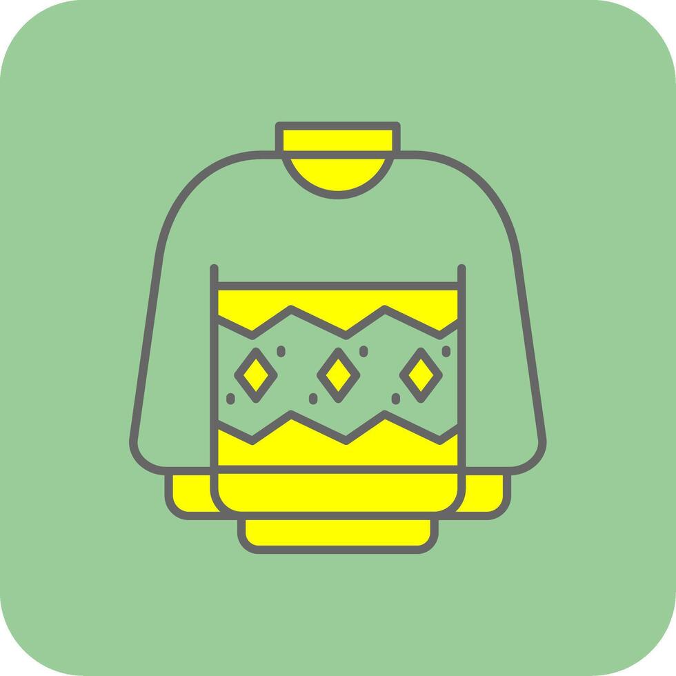 Sweater Filled Yellow Icon vector