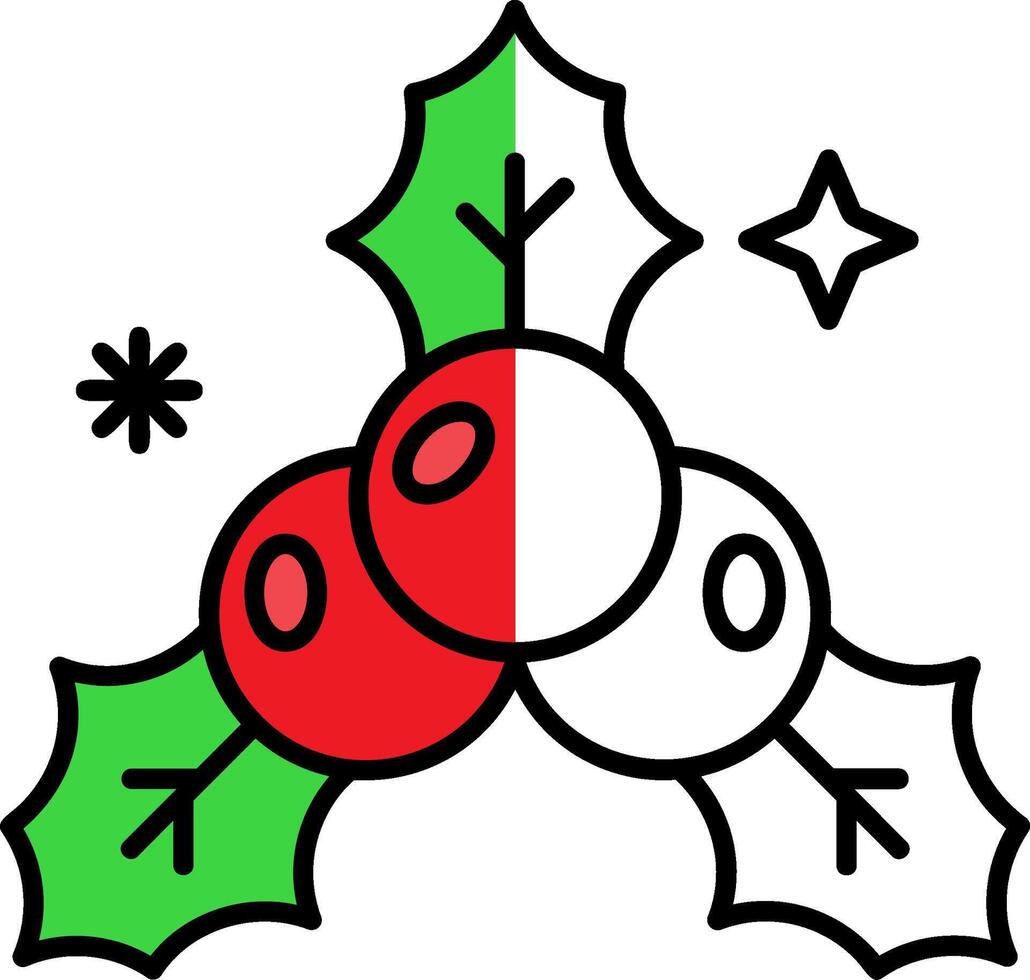 Mistletoe Filled Half Cut Icon vector