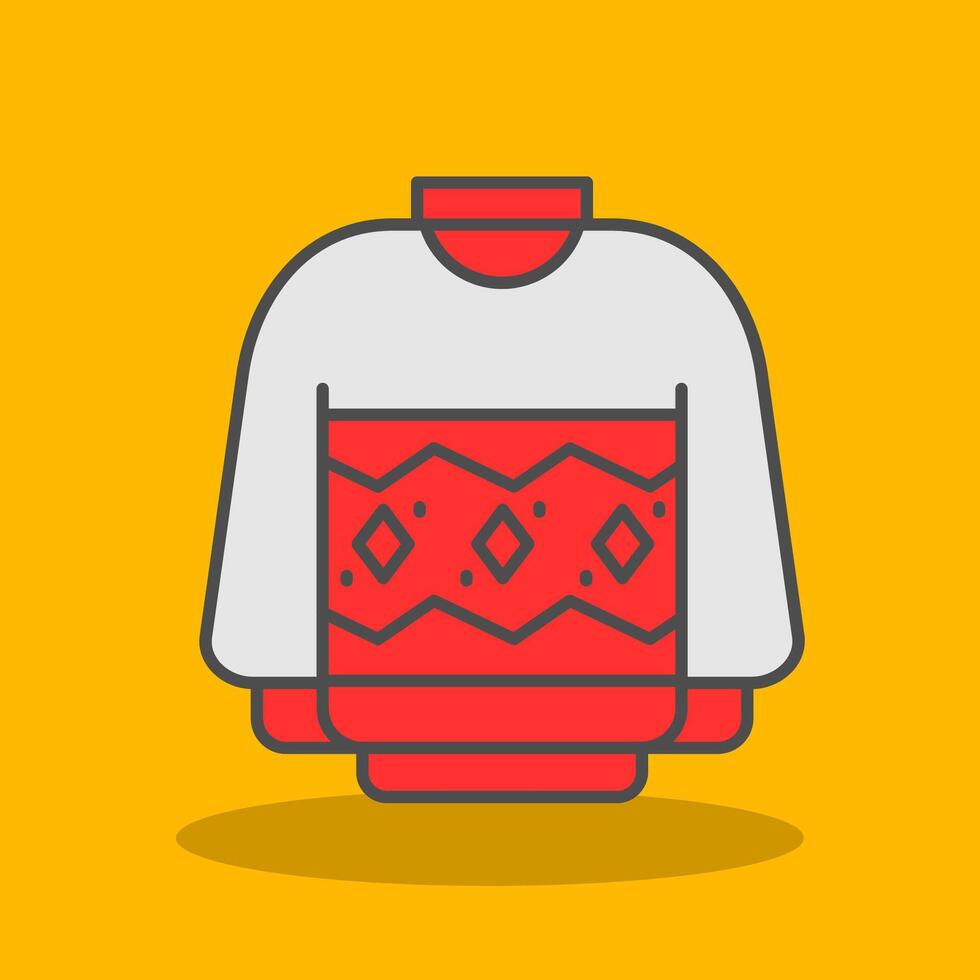 Sweater Filled Shadow Icon vector