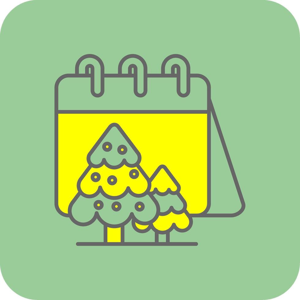 Calender Filled Yellow Icon vector