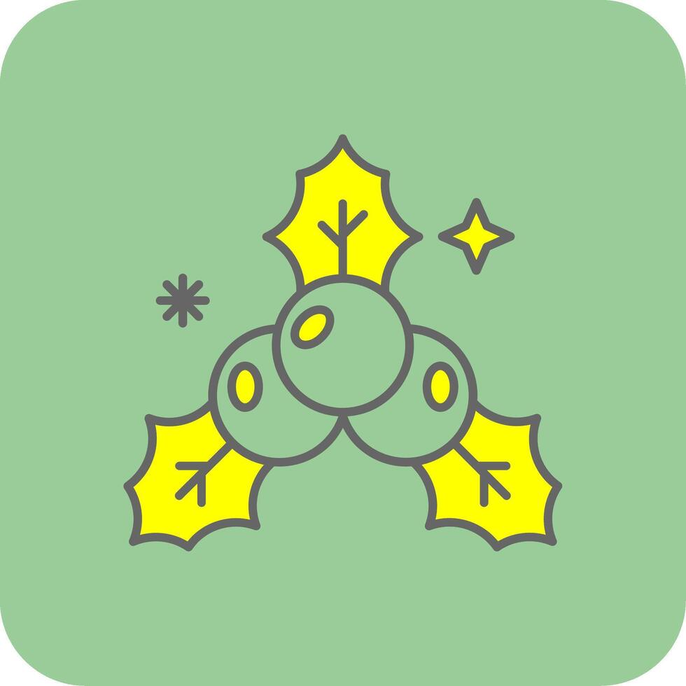Mistletoe Filled Yellow Icon vector