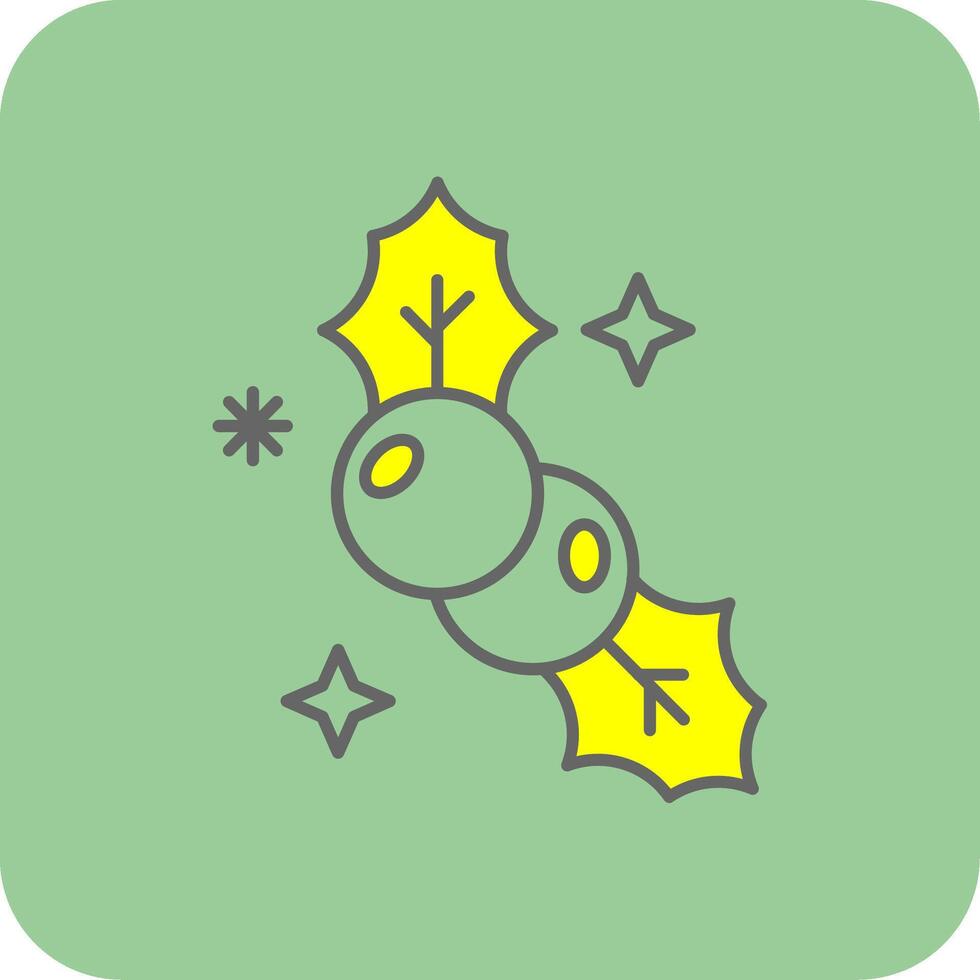 Mistletoe Filled Yellow Icon vector