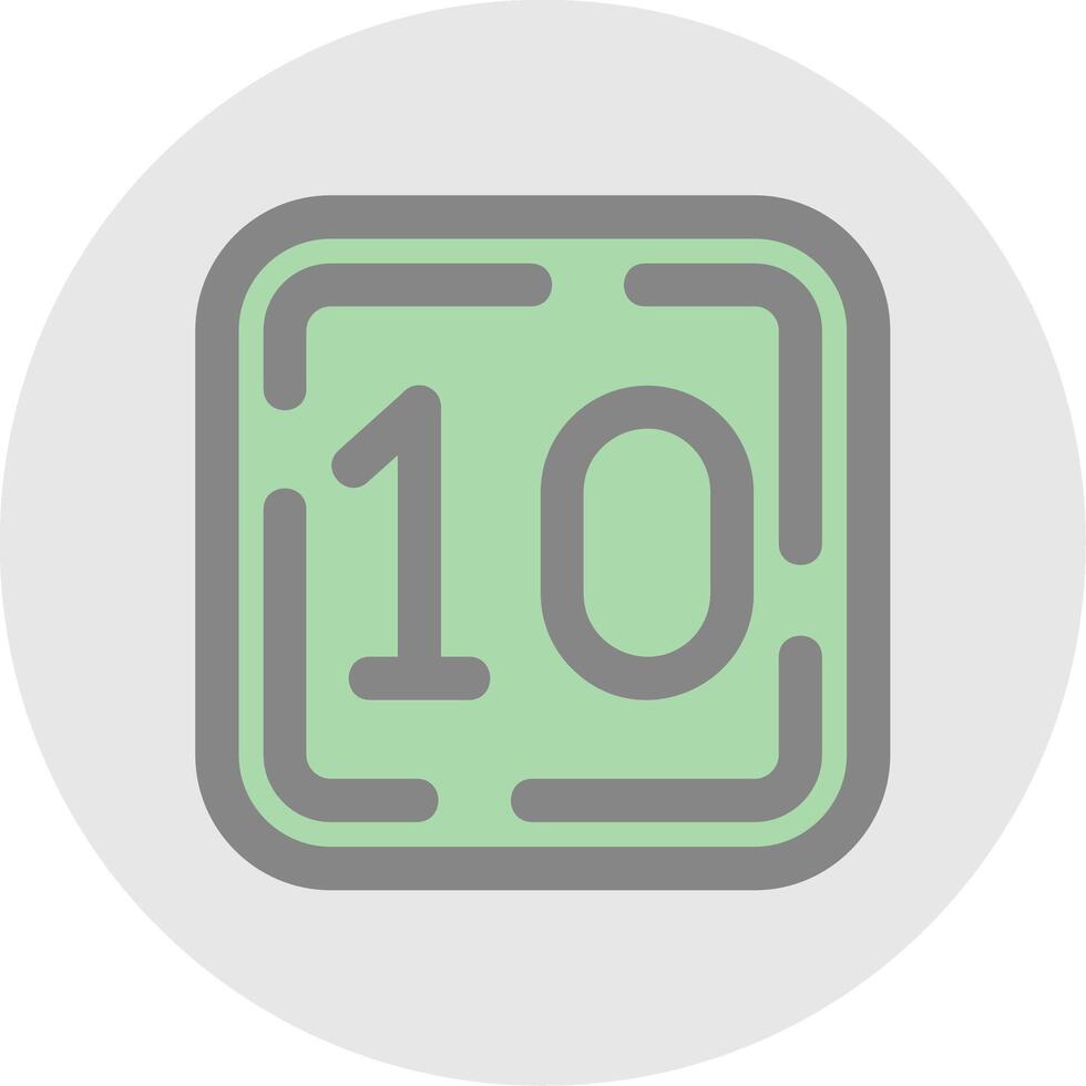 Ten Line Filled Light Circle Icon vector