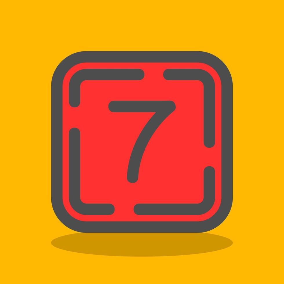Seven Filled Shadow Icon vector