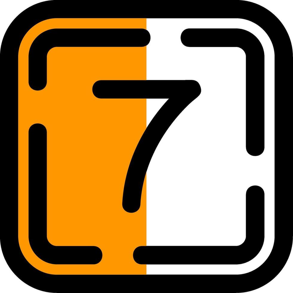 Seven Filled Half Cut Icon vector
