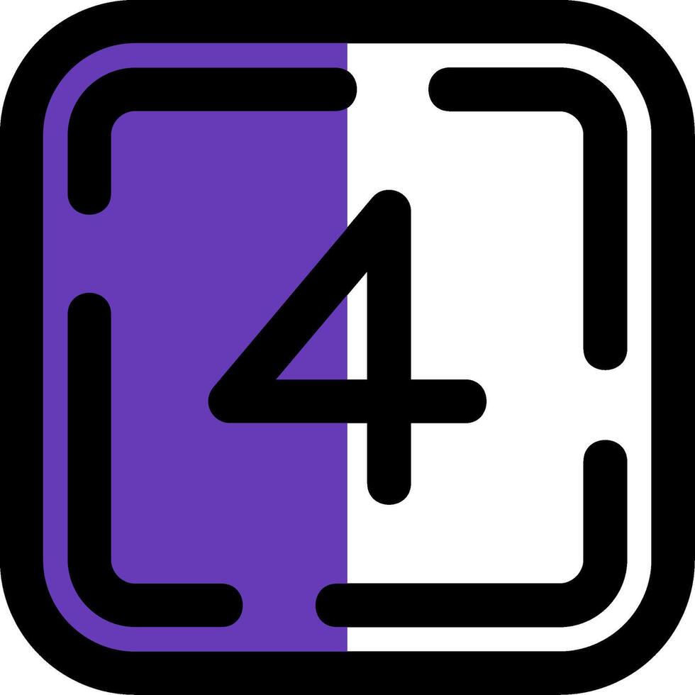 Four Filled Half Cut Icon vector