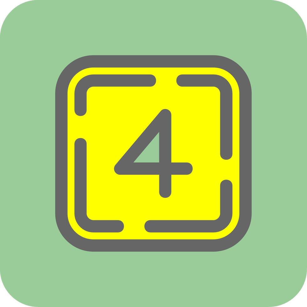 Four Filled Yellow Icon vector