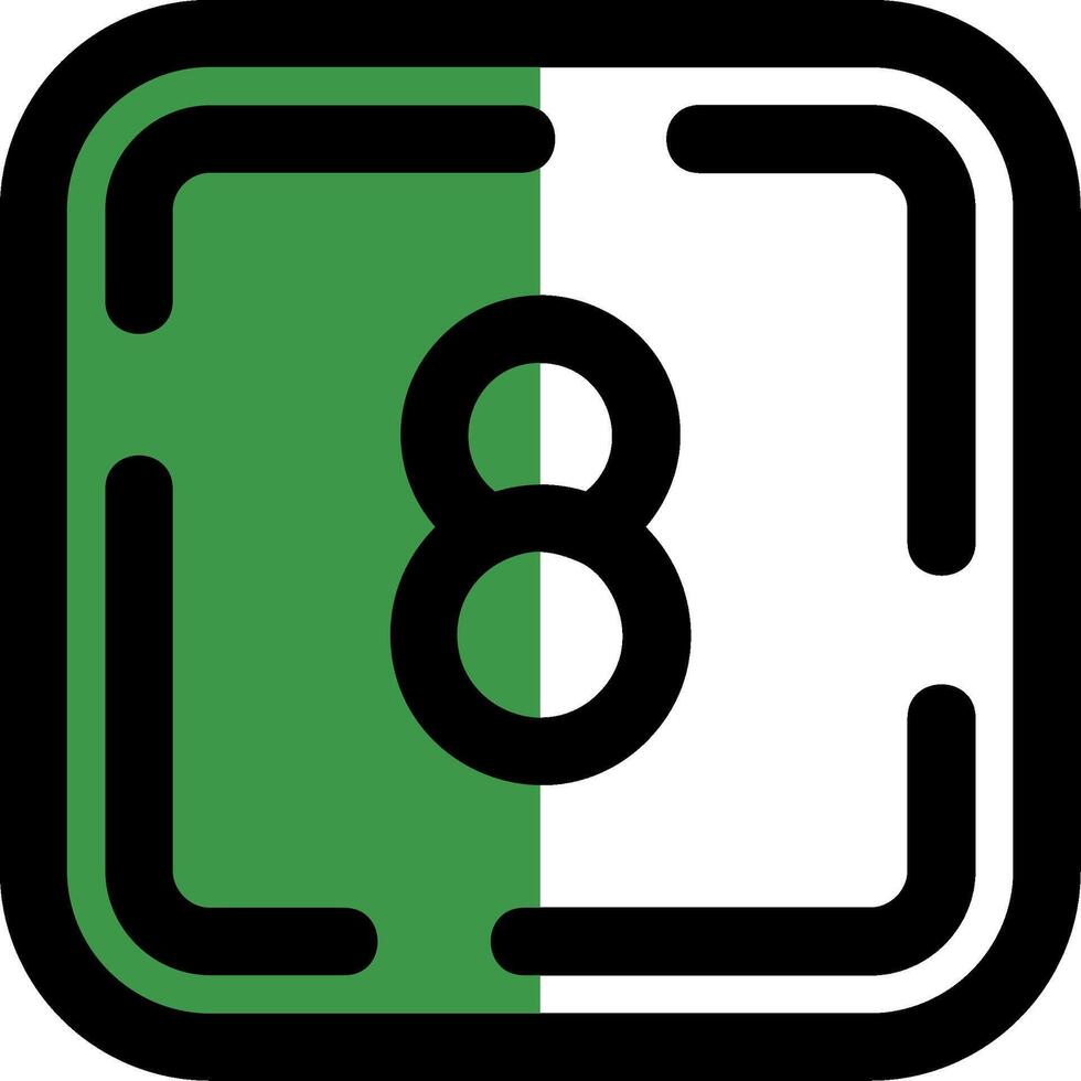 Eight Filled Half Cut Icon vector