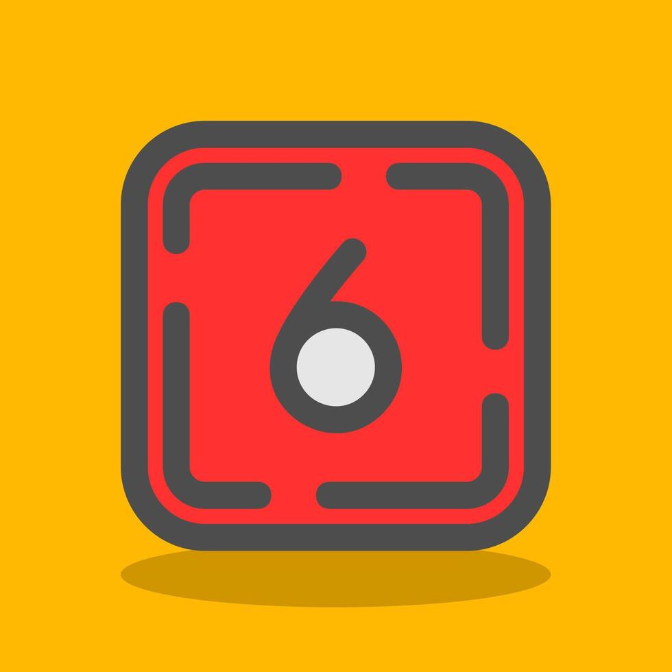 Six Filled Shadow Icon vector