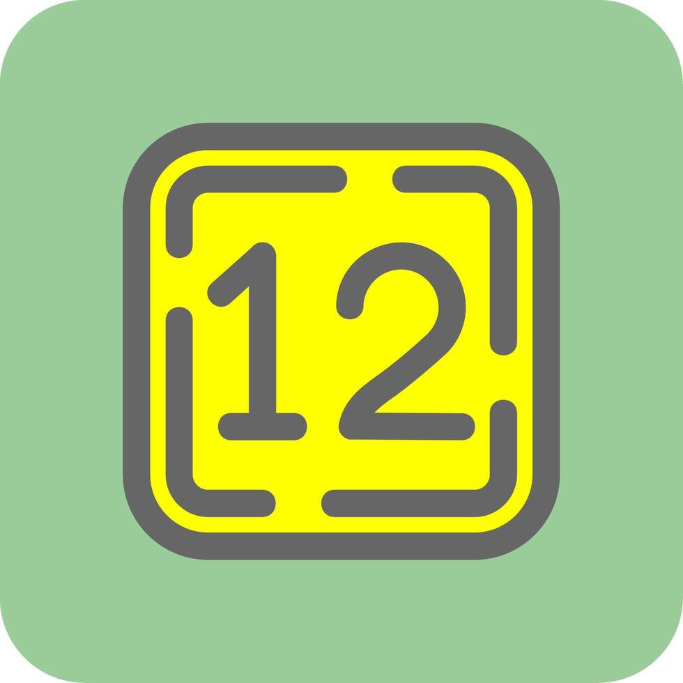 Twelve Filled Yellow Icon vector