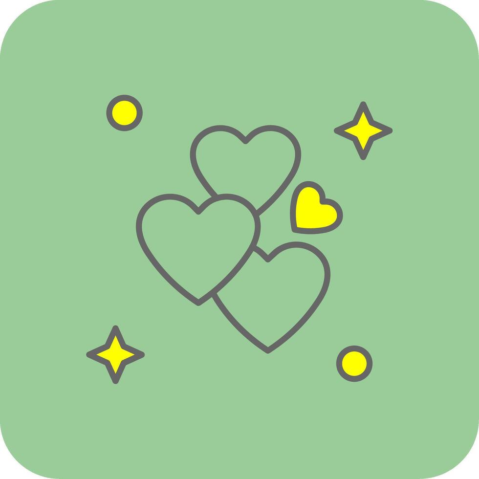 Love Filled Yellow Icon vector