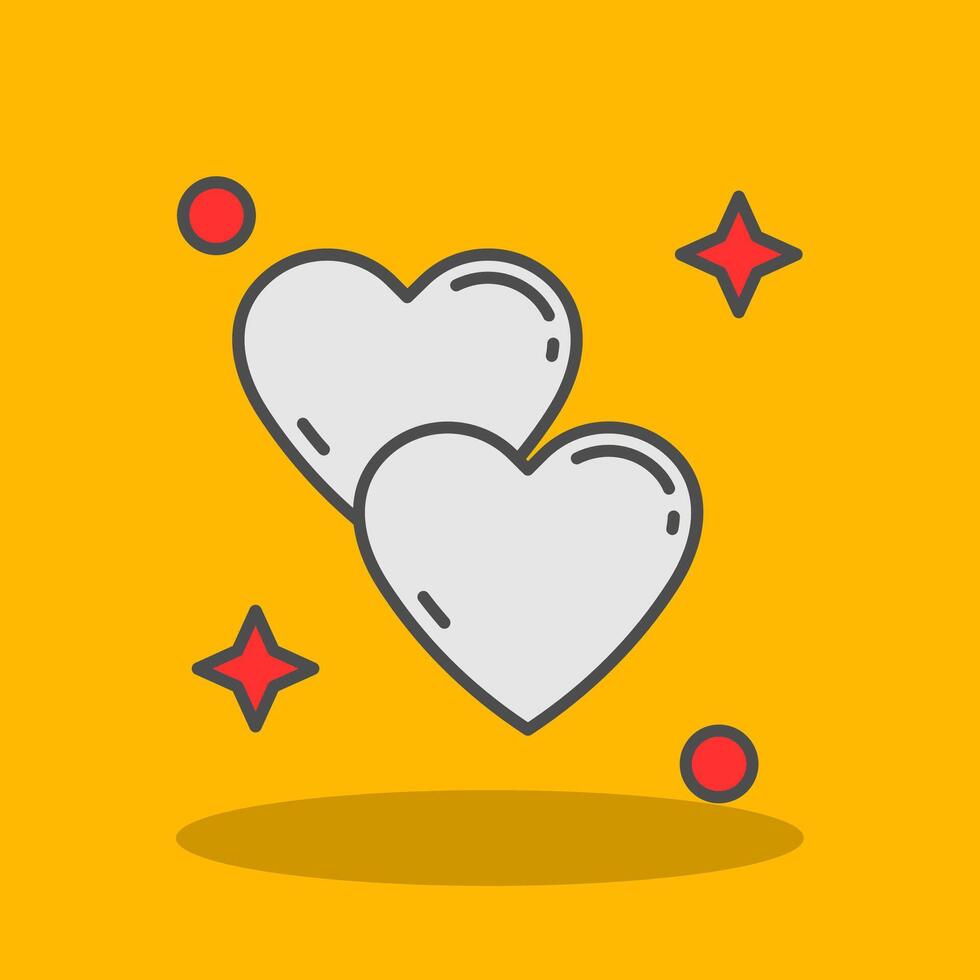 Love Filled Shadow Icon vector