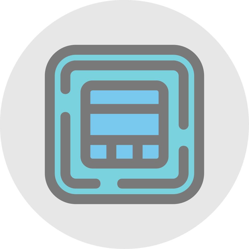 Layout Line Filled Light Circle Icon vector