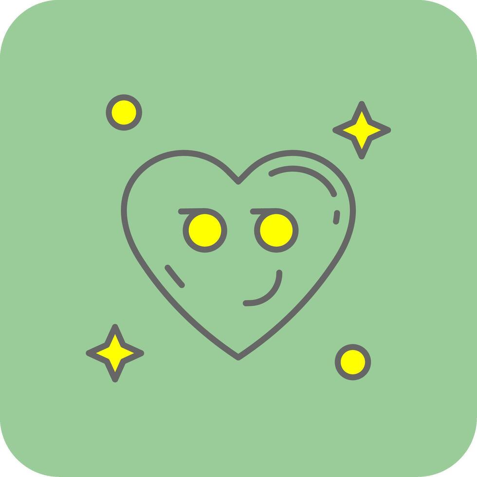 Smirking Filled Yellow Icon vector