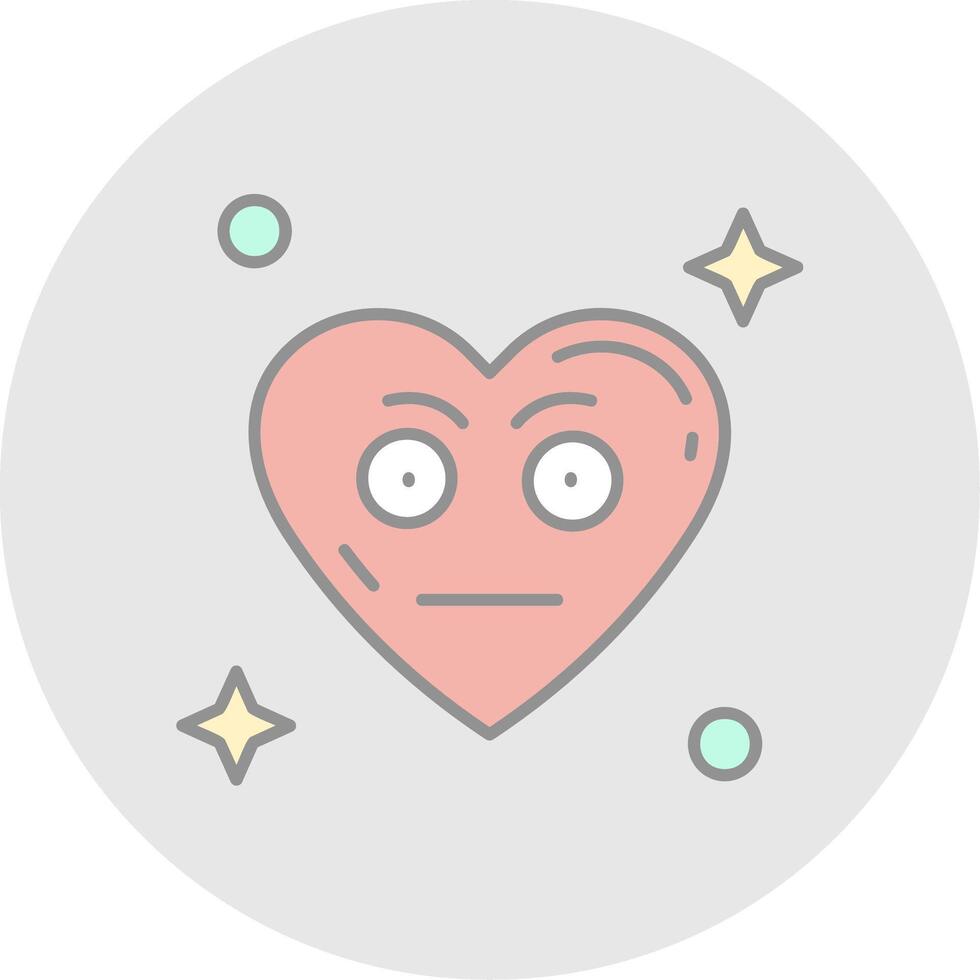 Embarrassed Line Filled Light Circle Icon vector