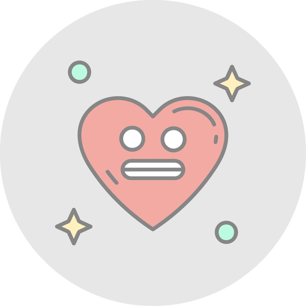 Shocked Line Filled Light Circle Icon vector