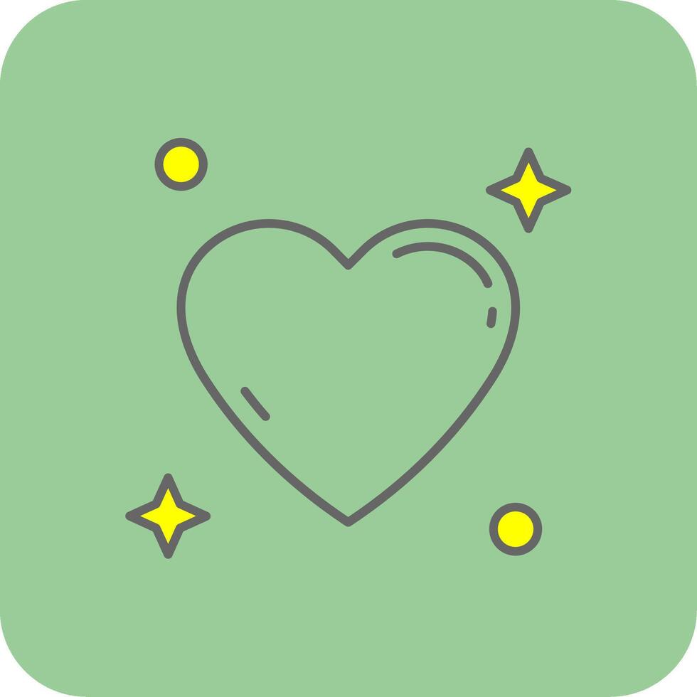 Heart Filled Yellow Icon vector