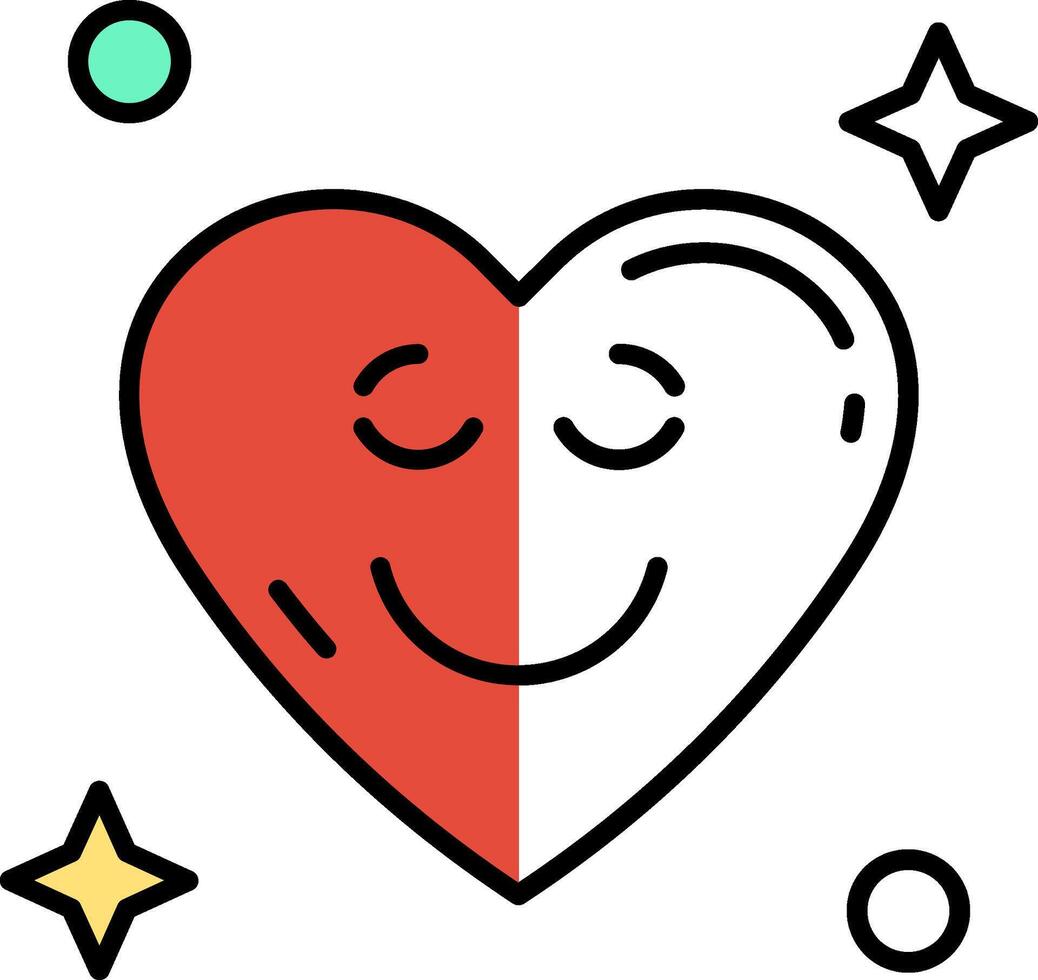 Relieved Filled Half Cut Icon vector