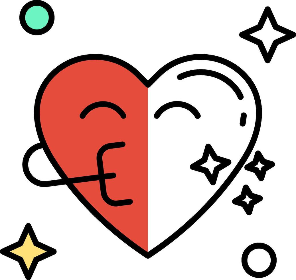 Congratulation Filled Half Cut Icon vector