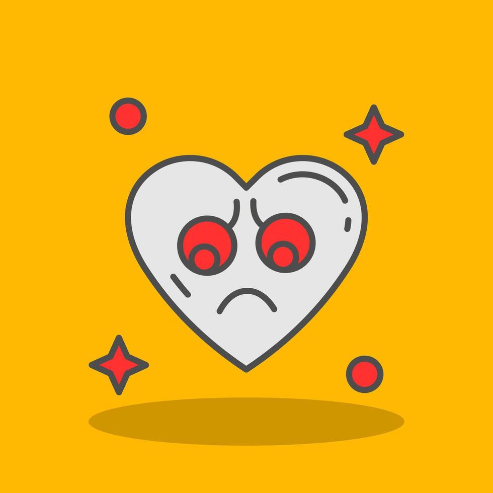 Sad Filled Shadow Icon vector