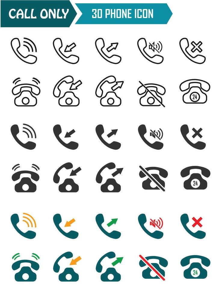 Call Icon set vector
