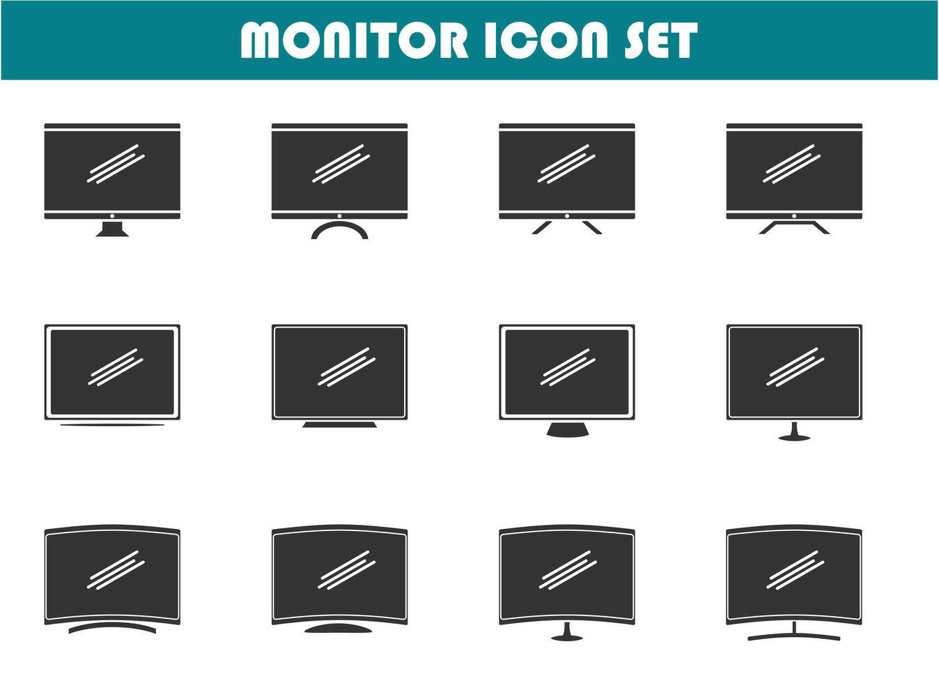 monitor icon set, simple and minimalist design, for graphic needs, vector eps 10.