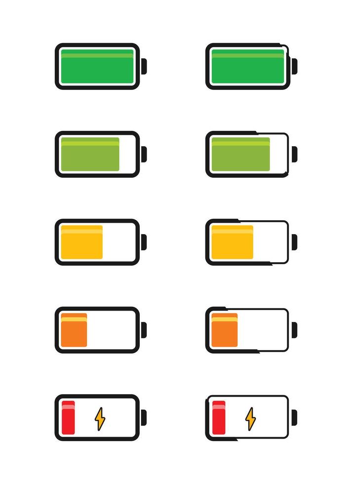 Battery icon set vector