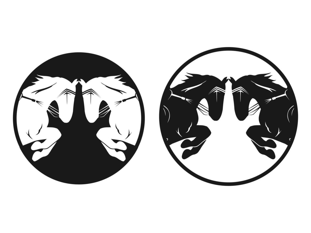 Horsemen icon silhouette vector