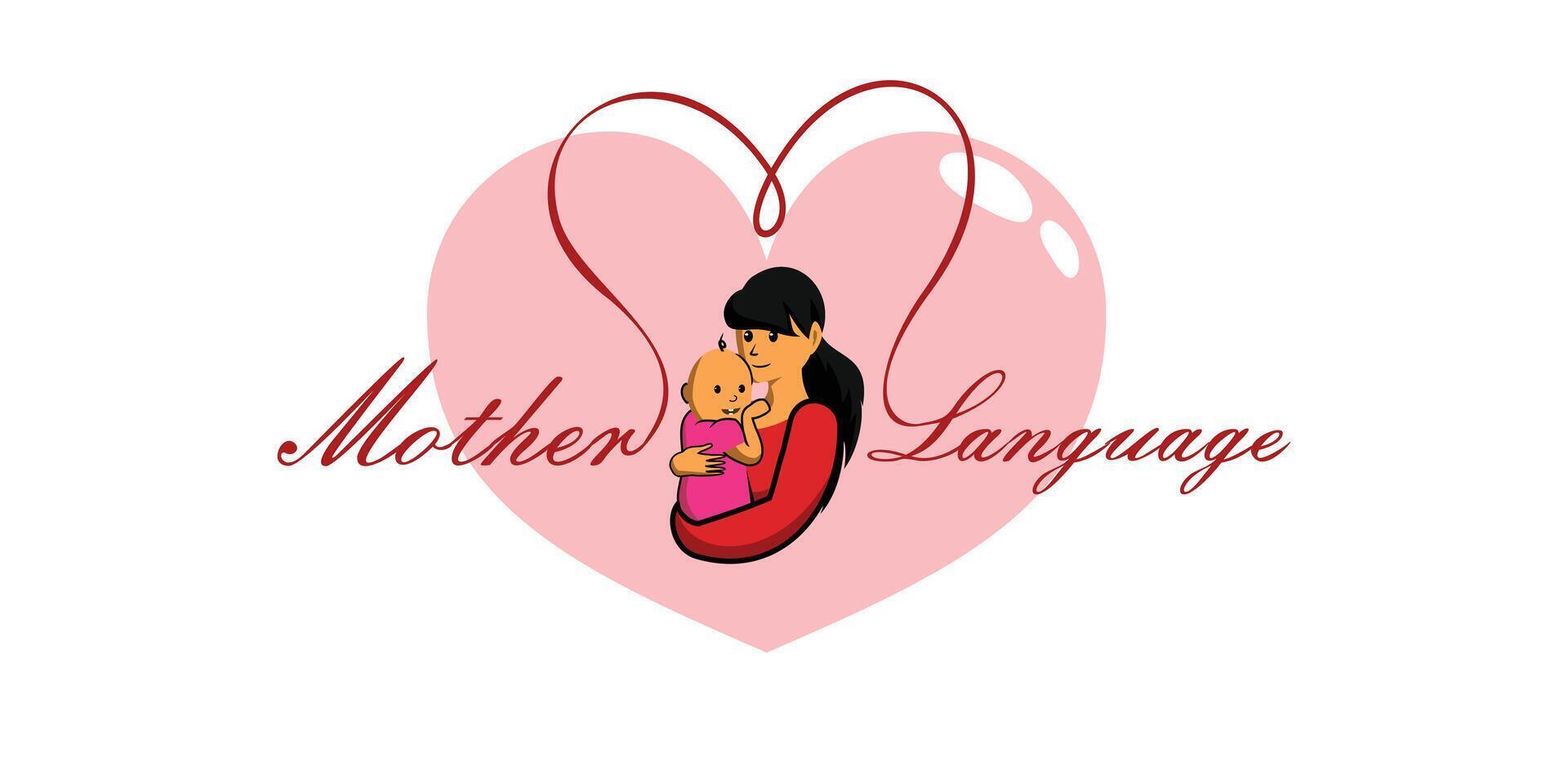 Illustration of mother's language vector