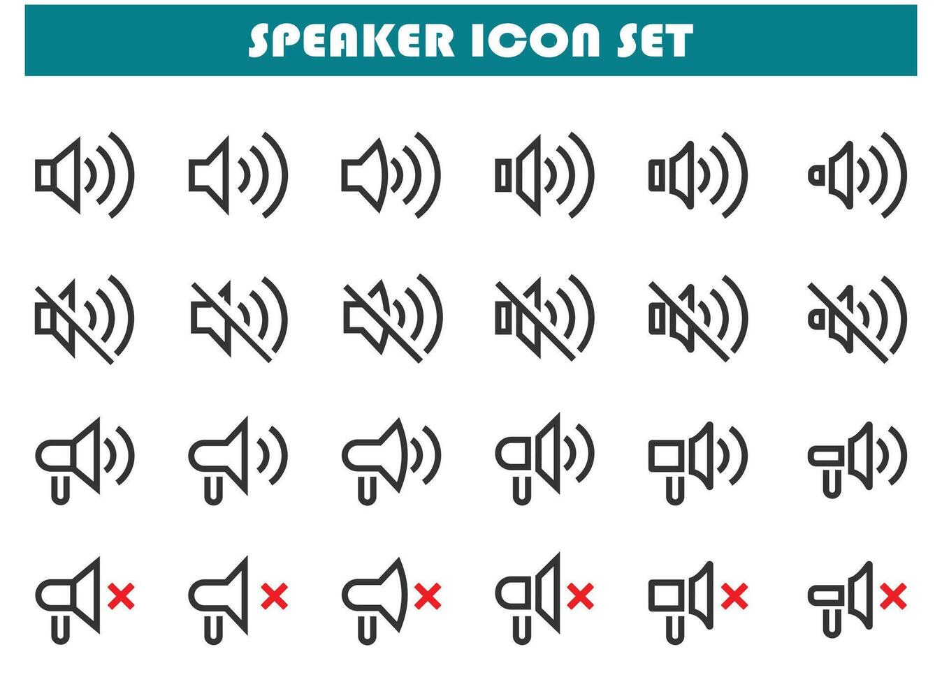 Speaker icon set vector