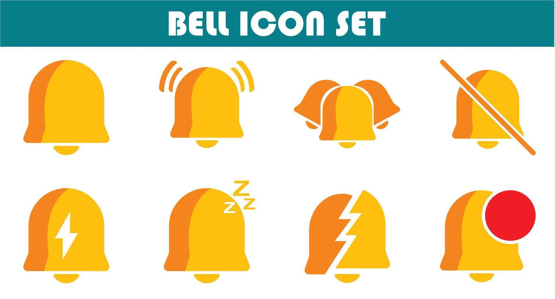 Bell icon set vector