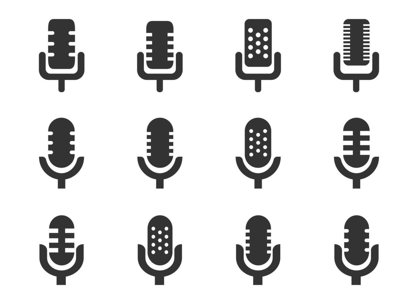 Microphone icon set vector