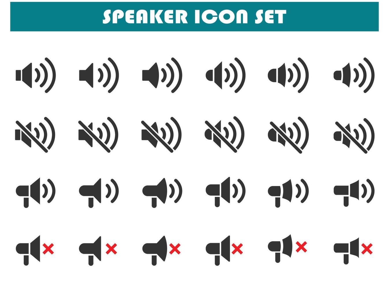 Speaker icon set vector