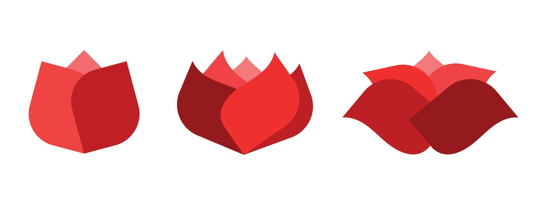 Red rose flower logo vector