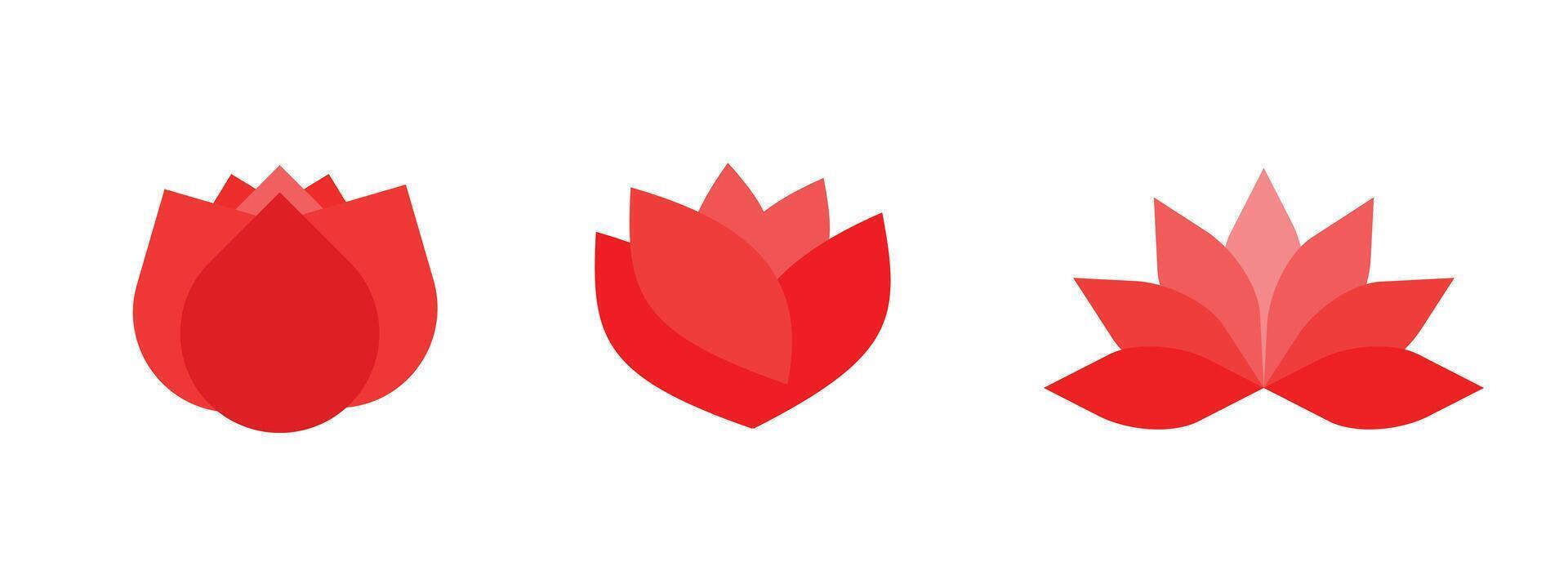 Red rose flower logo vector