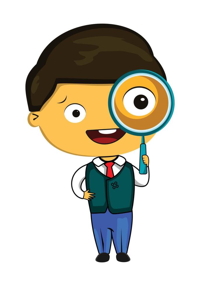 Analyzing of boy student vector