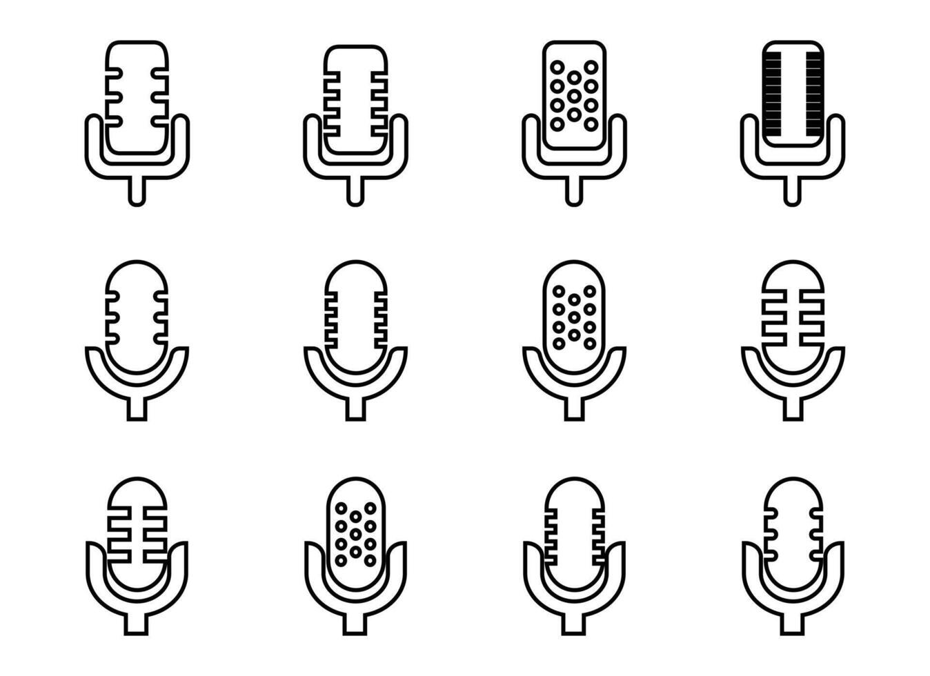 conjunto de iconos de micrófono vector