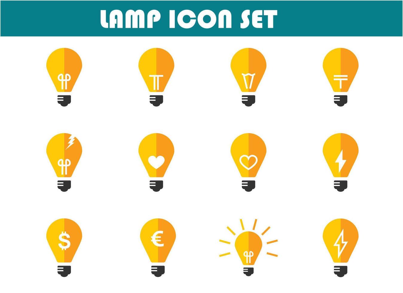 Bulb Lamp icon set vector